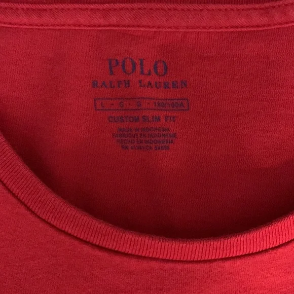 👕🟥 Men’s POLO Crewneck T-shirt - Short Sleeve - Size L - Custom Slim Fit - Picture 3 of 6